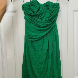 Express Green Vintage Strapless Dress